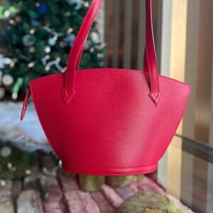 LOUIS VUITTON Saint Jacques PM Red Epi Leather Tote Bag
